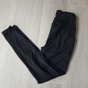 Baleaf Black Athletic Leggings with Overlock Stitching